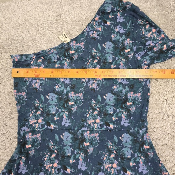 Pact Womens Floral Fit Flare Midi Dress Size L One Shoulder Cottage Romantic Eco - Picture 13 of 16